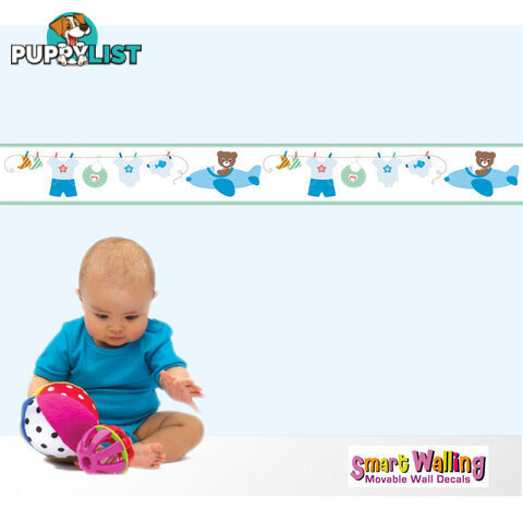 Boy's Blue Bears Wall Border Stickers - Totally Movable