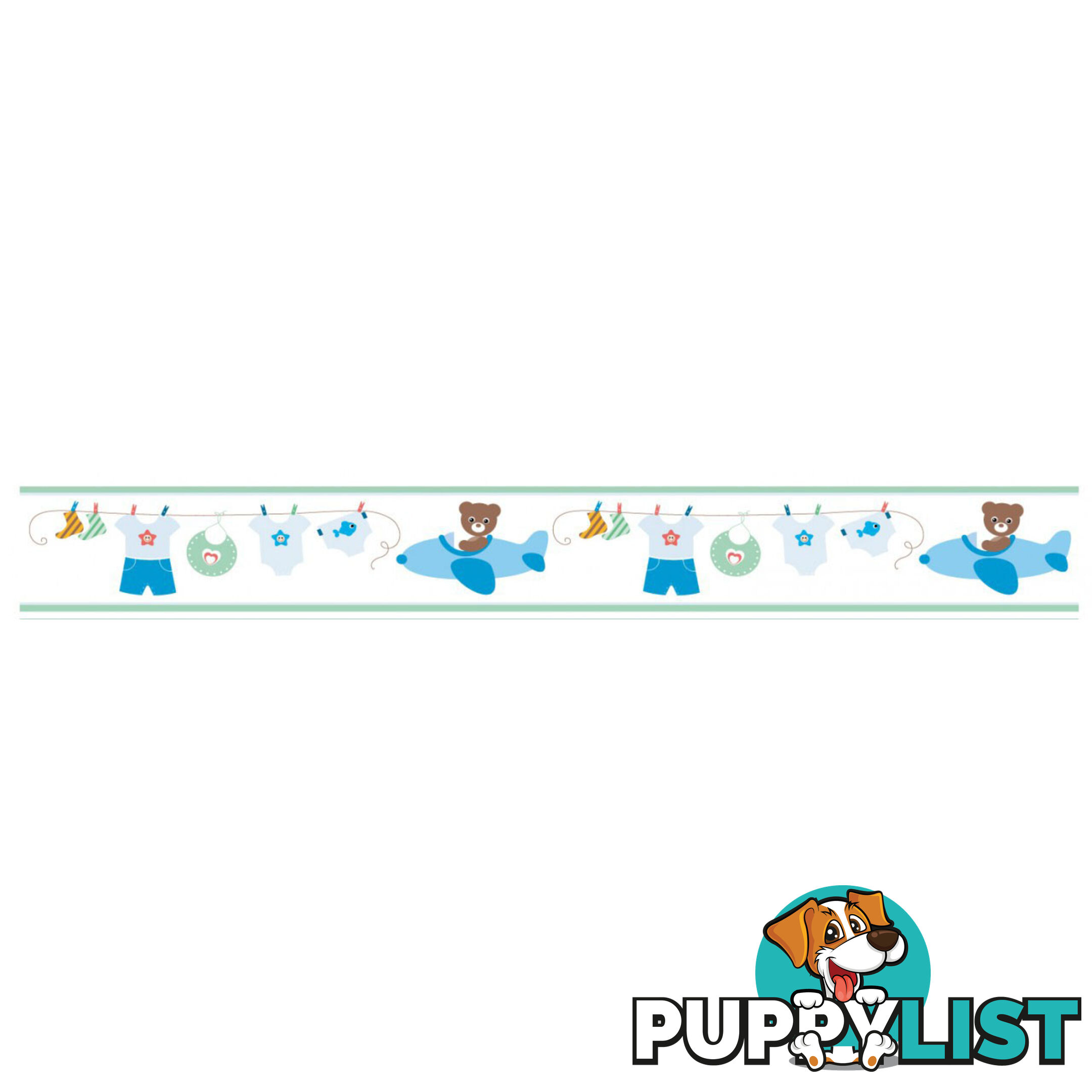 Boy's Blue Bears Wall Border Stickers - Totally Movable