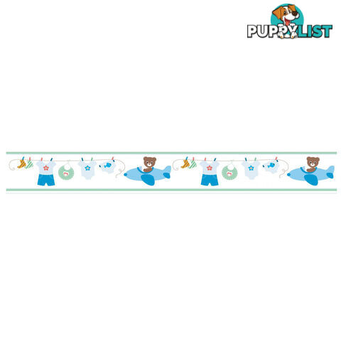 Boy's Blue Bears Wall Border Stickers - Totally Movable