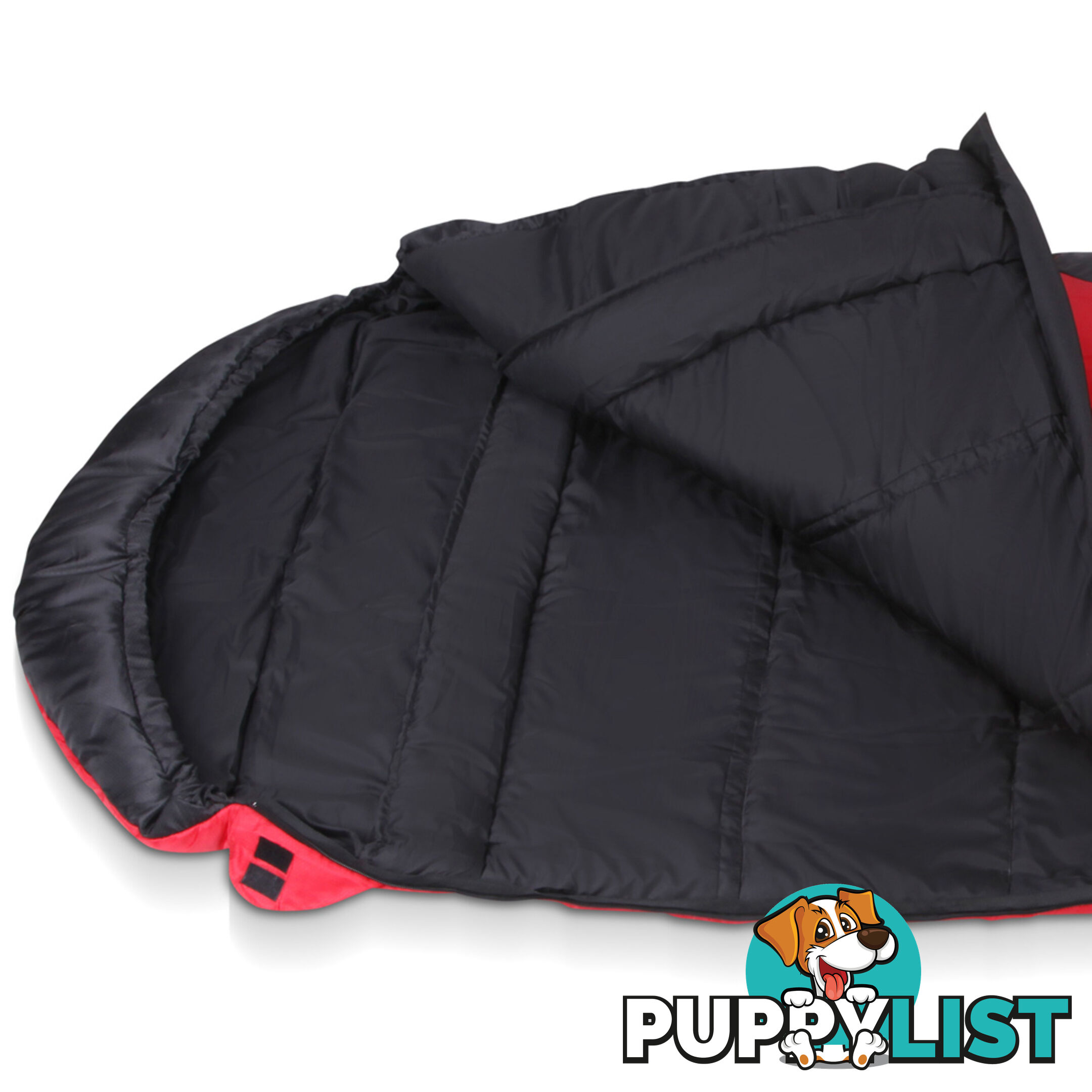 Single Camping Sleeping Bag Outdoor Thermal Tent Hiking Winter -10_ Red Black