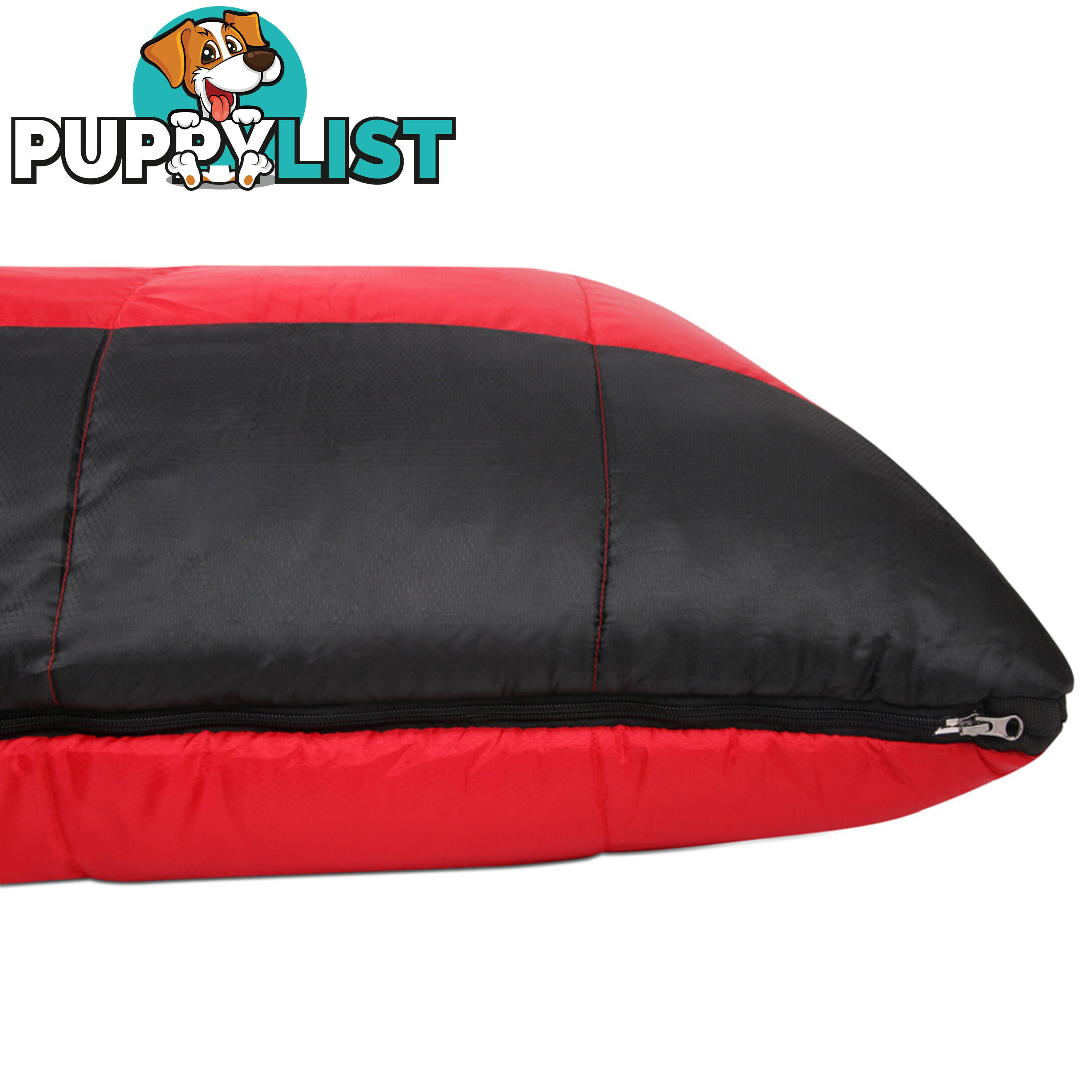 Single Camping Sleeping Bag Outdoor Thermal Tent Hiking Winter -10_ Red Black