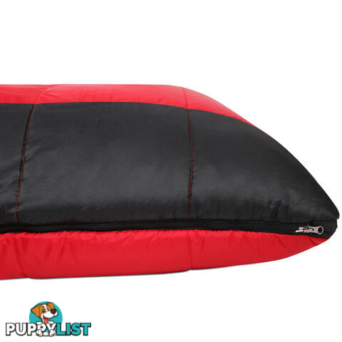 Single Camping Sleeping Bag Outdoor Thermal Tent Hiking Winter -10_ Red Black