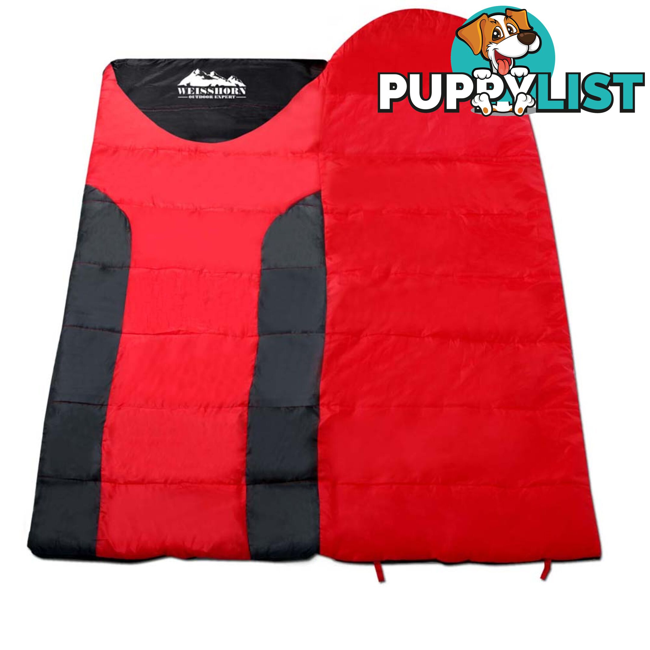 Single Camping Sleeping Bag Outdoor Thermal Tent Hiking Winter -10_ Red Black
