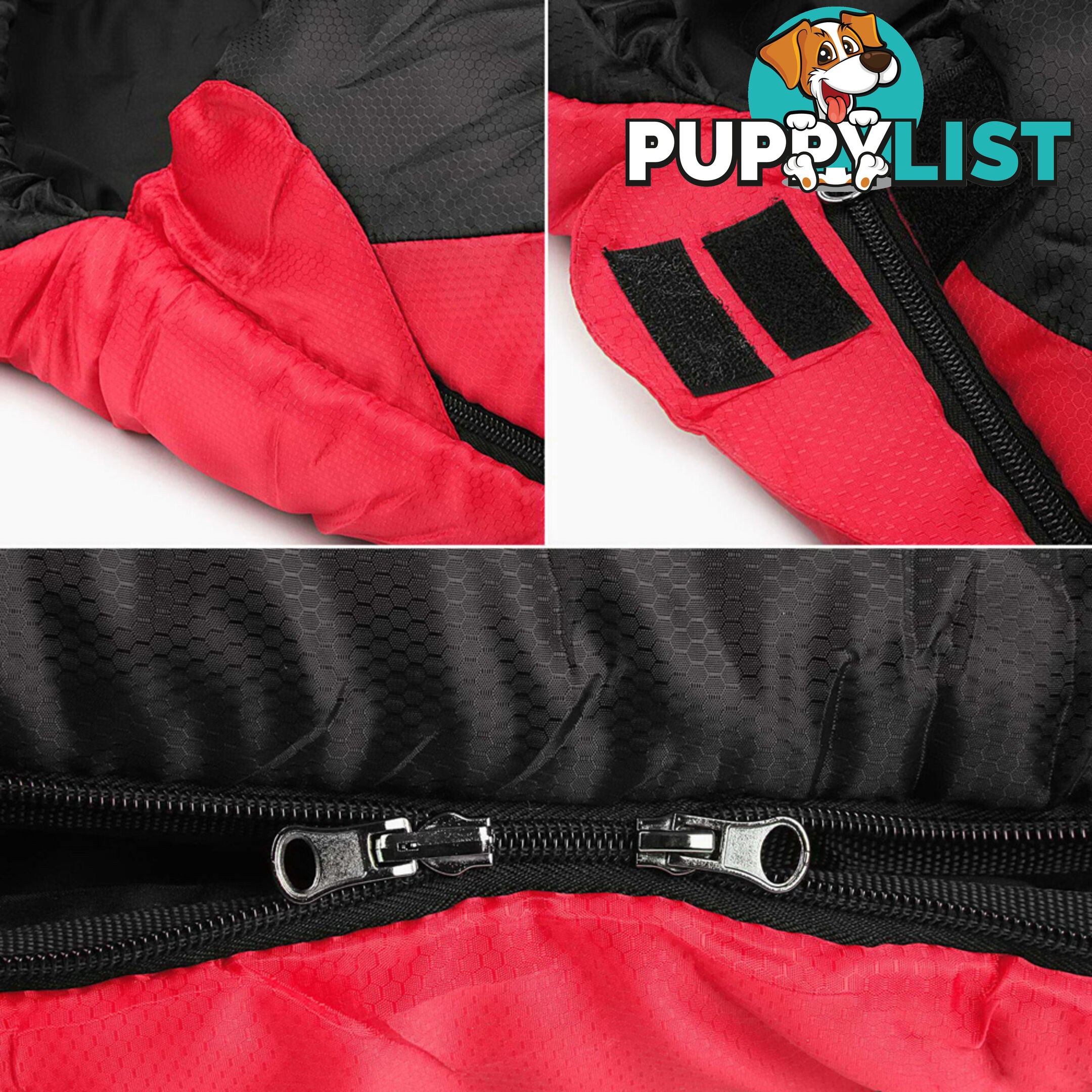 Single Camping Sleeping Bag Outdoor Thermal Tent Hiking Winter -10_ Red Black