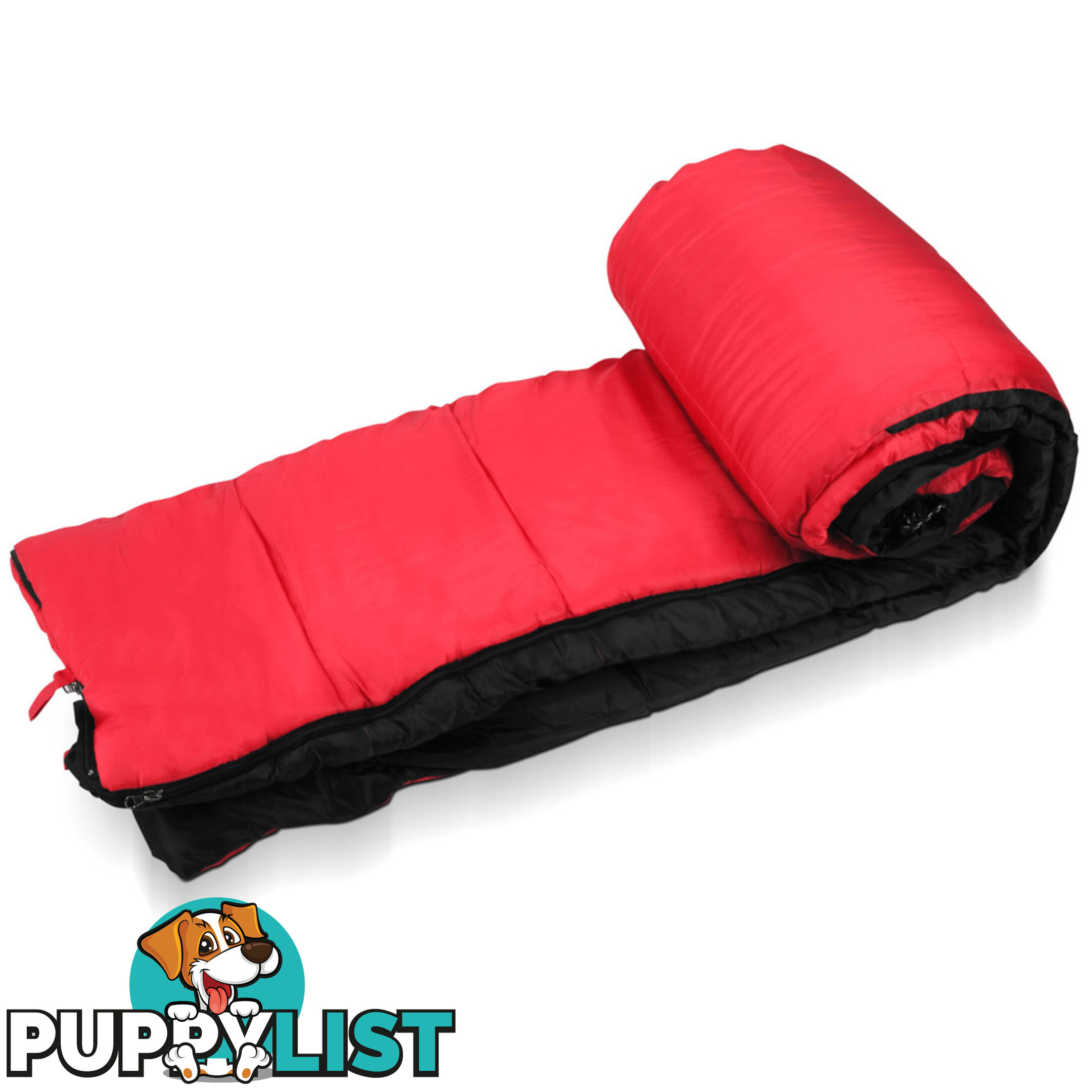Single Camping Sleeping Bag Outdoor Thermal Tent Hiking Winter -10_ Red Black