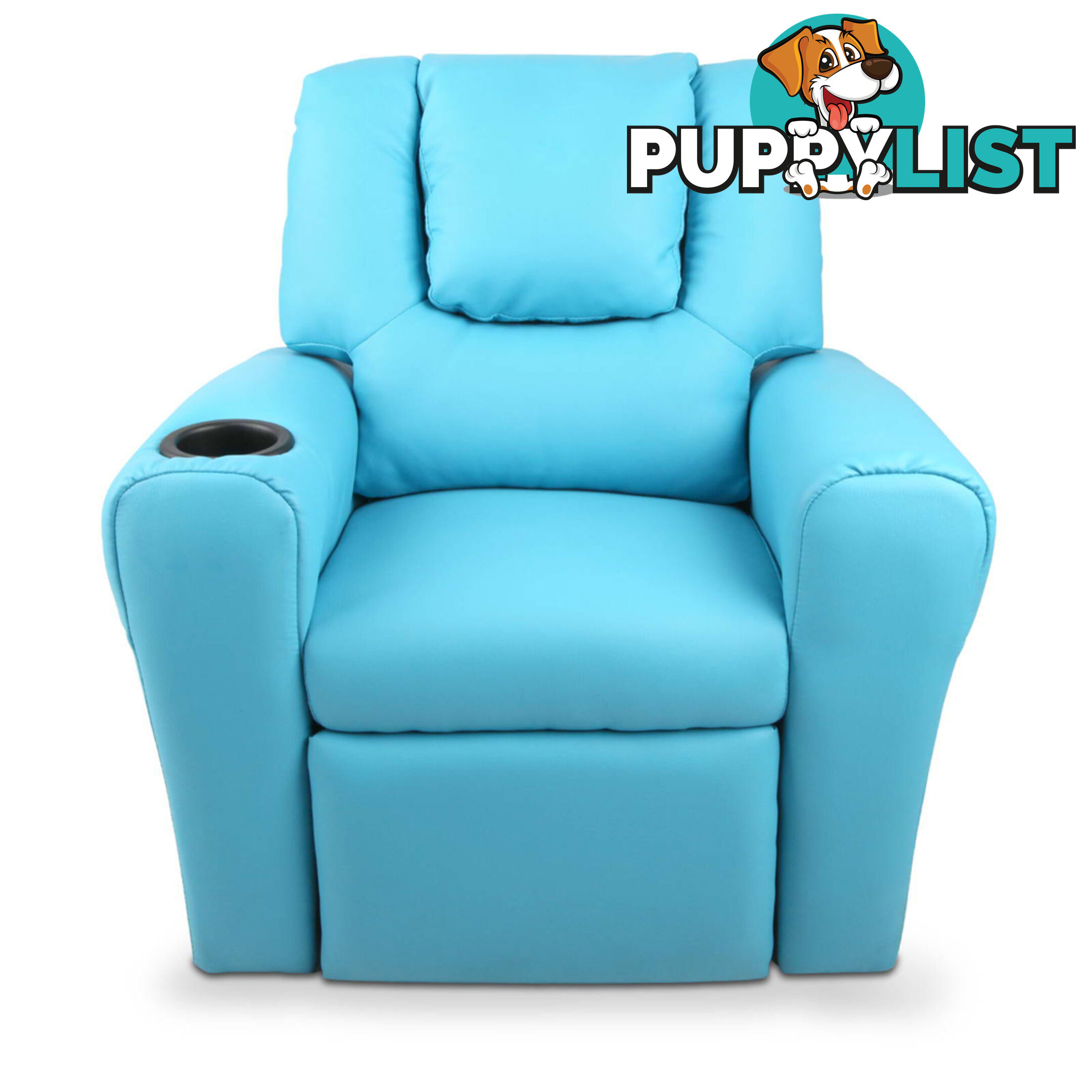 Premium Children PU Leather Sofa Kids Recliner Lounge Padded Arm Chair Blue