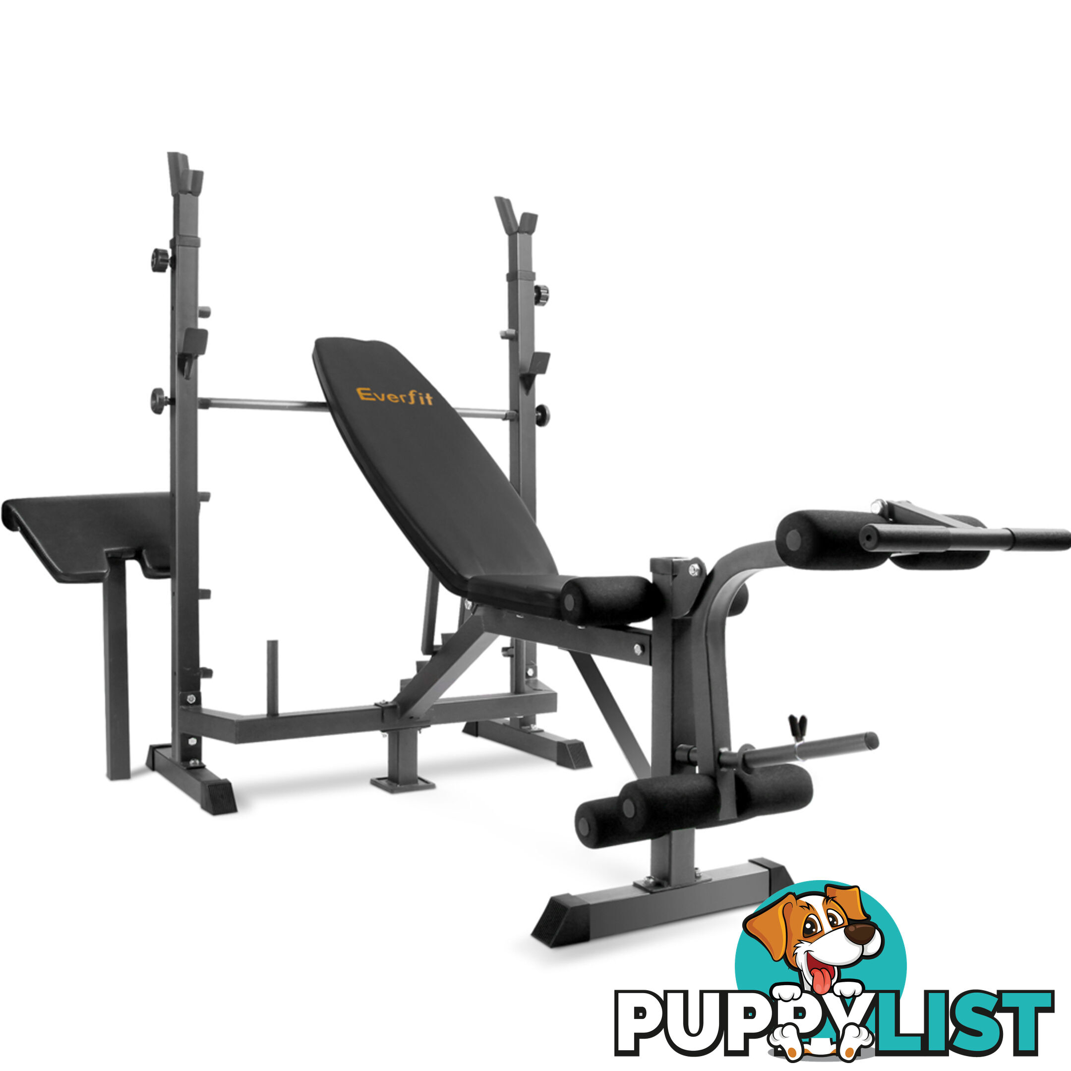 Multi Functional Weight Fitness Bench Exercise Home Gym Equipment Black