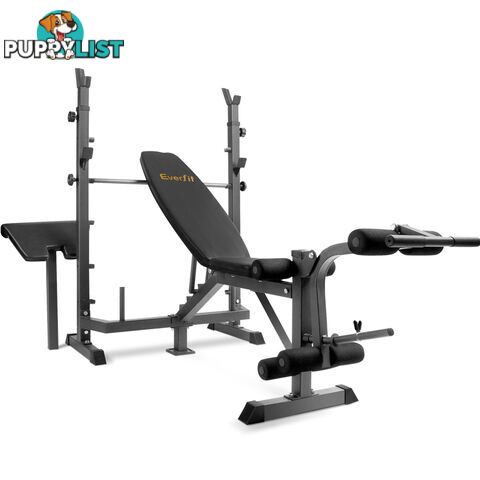 Multi Functional Weight Fitness Bench Exercise Home Gym Equipment Black