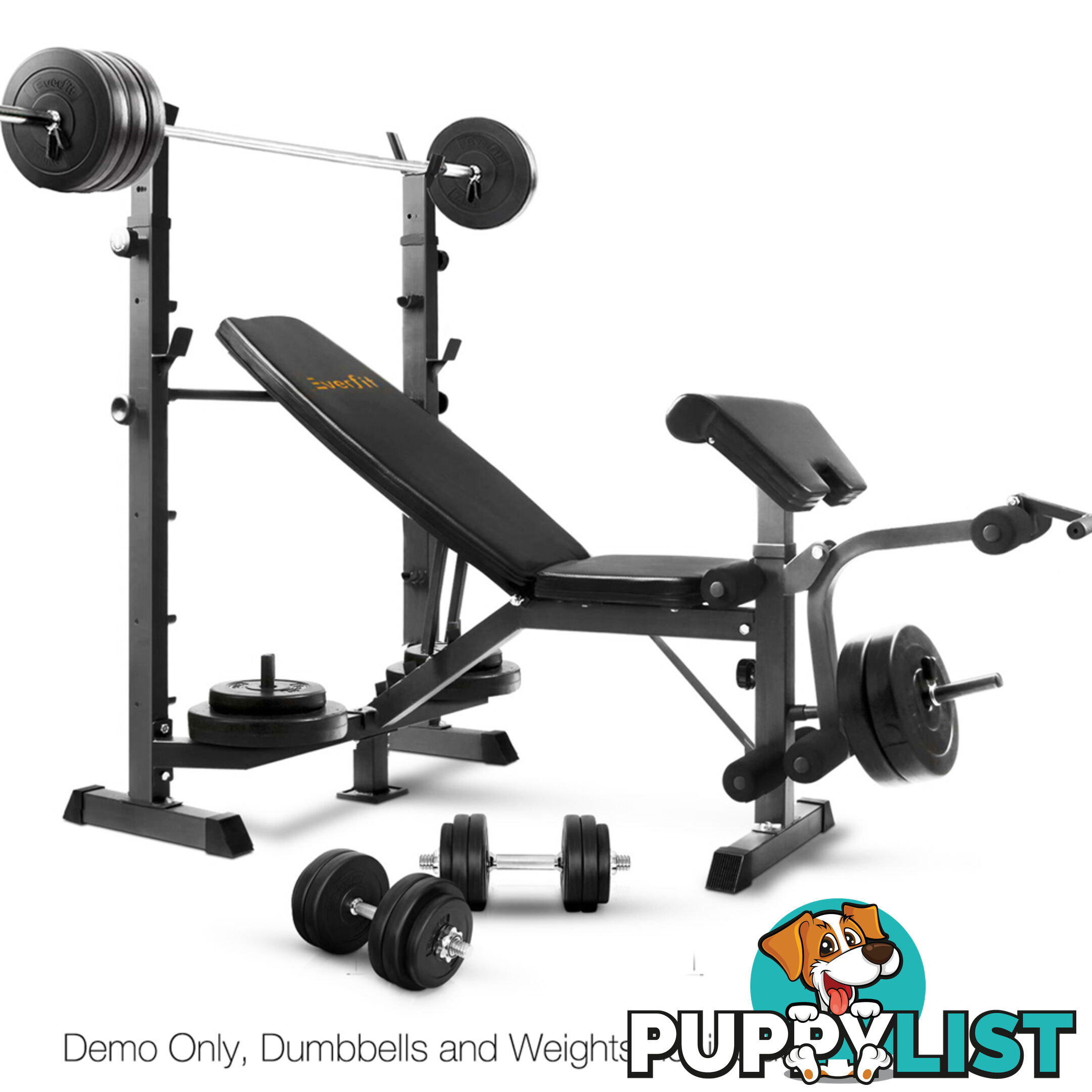 Multi Functional Weight Fitness Bench Exercise Home Gym Equipment Black