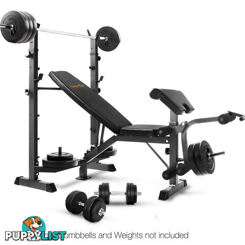 Multi Functional Weight Fitness Bench Exercise Home Gym Equipment Black