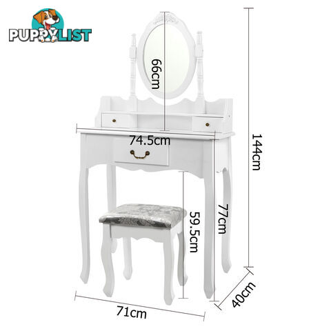 3 Drawer Dressing Table With Mirror White