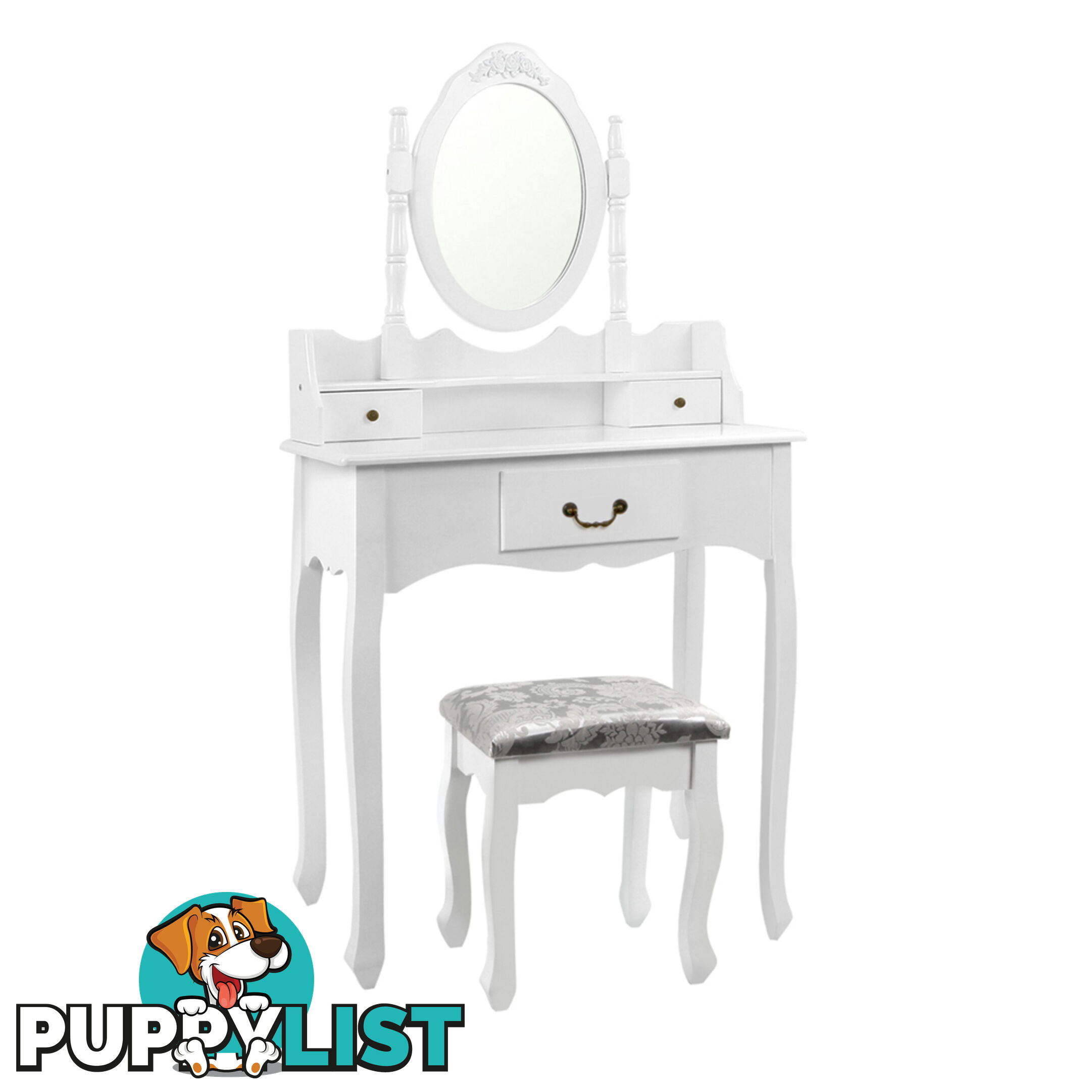 3 Drawer Dressing Table With Mirror White