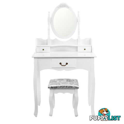 3 Drawer Dressing Table With Mirror White