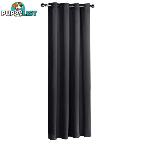 Luxury Blockout Eyelet Curtain 3 Layers Pure Fabric Room Darkening Black 180cm