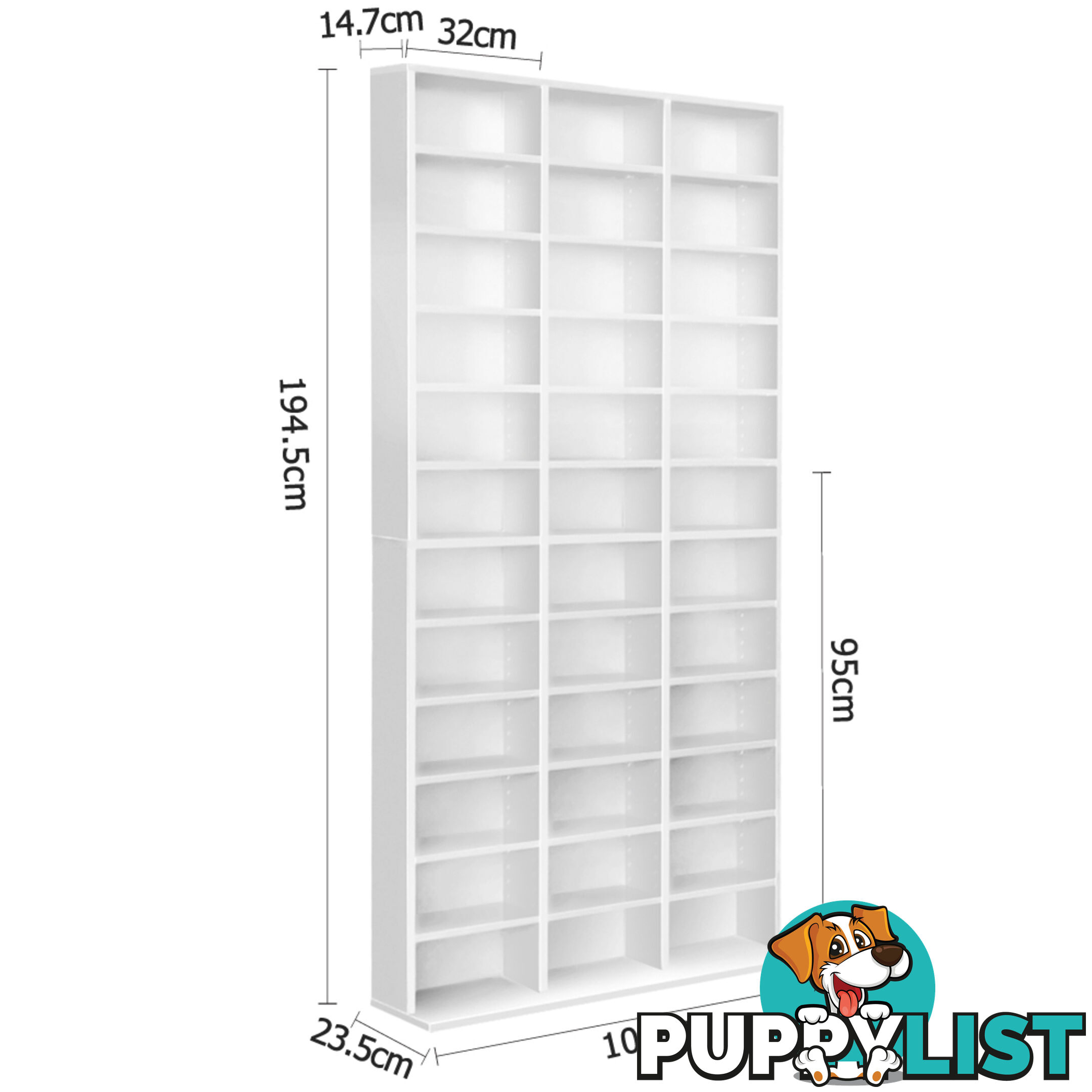 CD DVD Storage Shelf Rack Stand Cupboard Book Unit 528 DVD / 1116 CD White