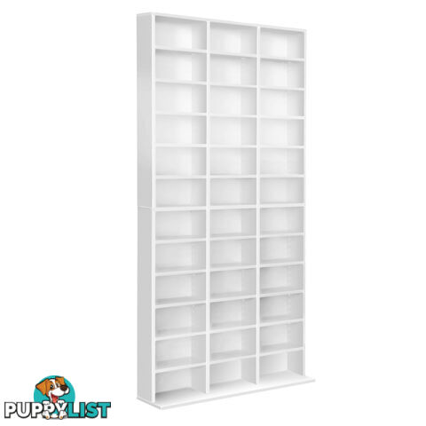 CD DVD Storage Shelf Rack Stand Cupboard Book Unit 528 DVD / 1116 CD White