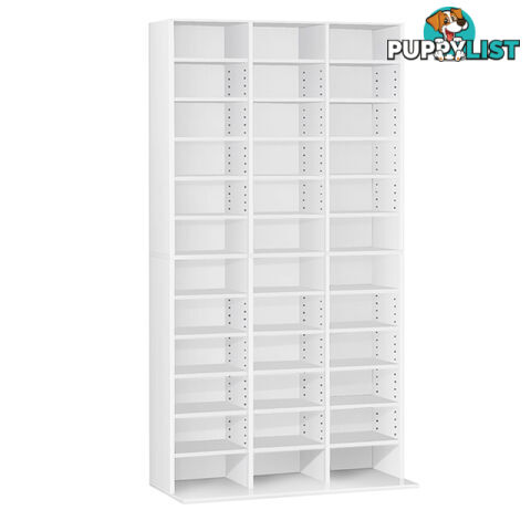 CD DVD Storage Shelf Rack Stand Cupboard Book Unit 528 DVD / 1116 CD White