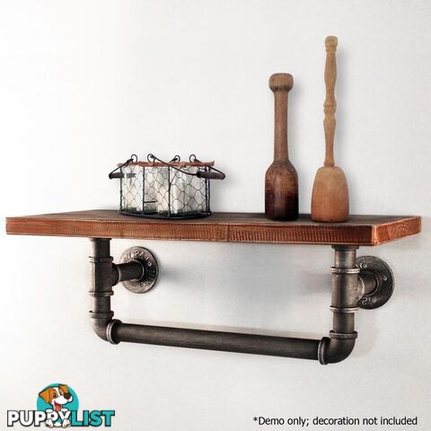 Rustic Industrial DIY Vintage Floating Pipe Shelf