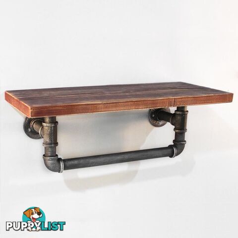 Rustic Industrial DIY Vintage Floating Pipe Shelf