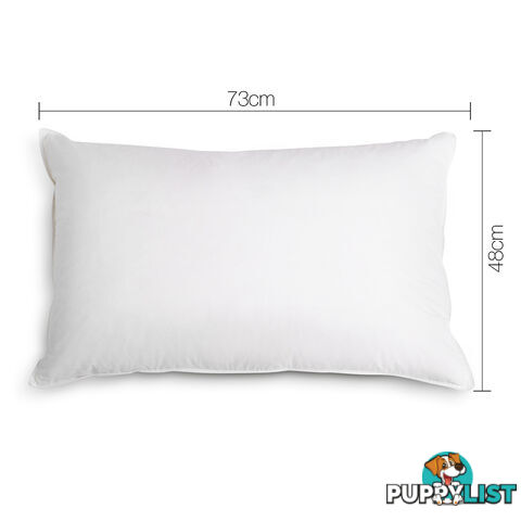 4 x Bed Pillows Set Firm Medium Cotton Cover Family Hotel Air BNB 73 x 48cm