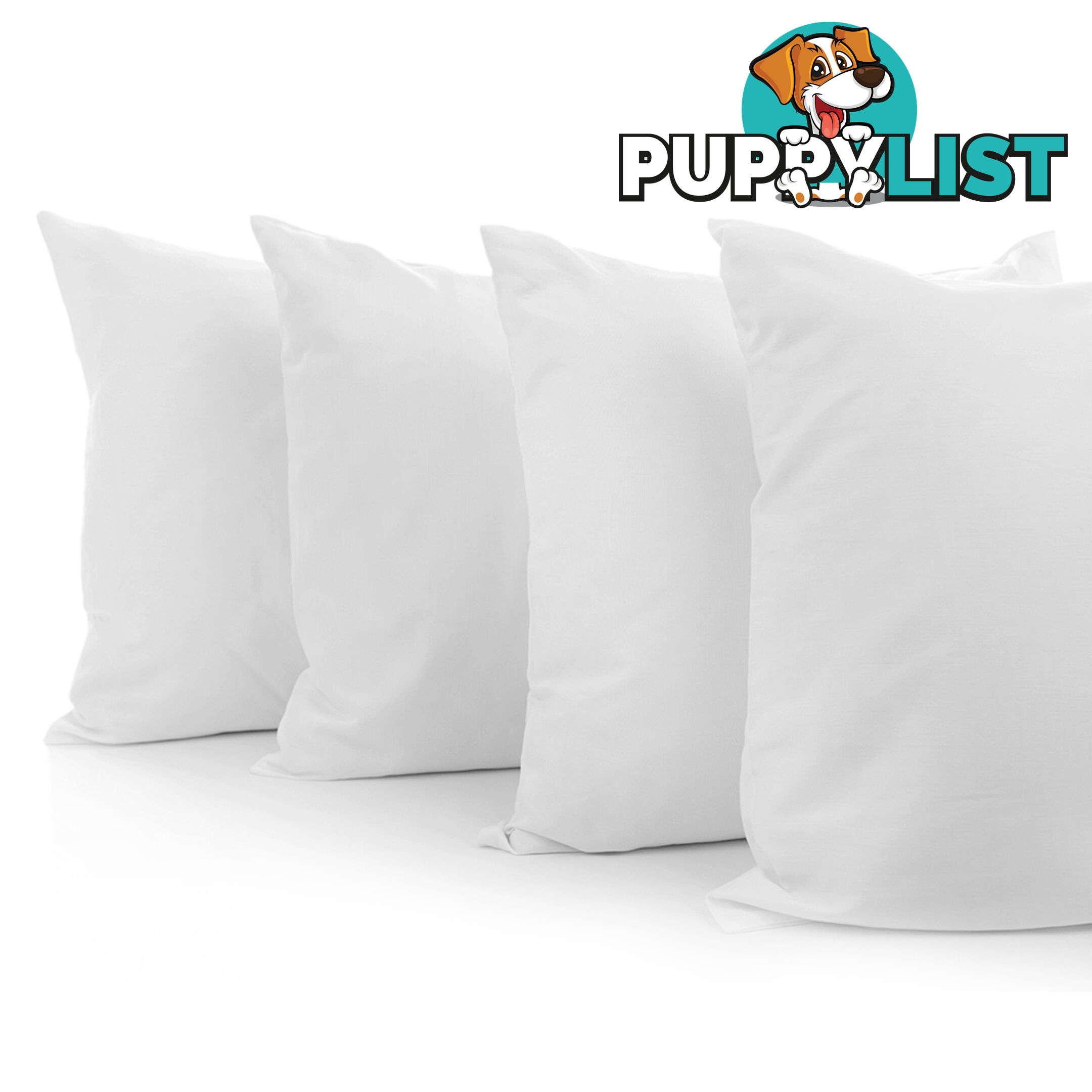 4 x Bed Pillows Set Firm Medium Cotton Cover Family Hotel Air BNB 73 x 48cm