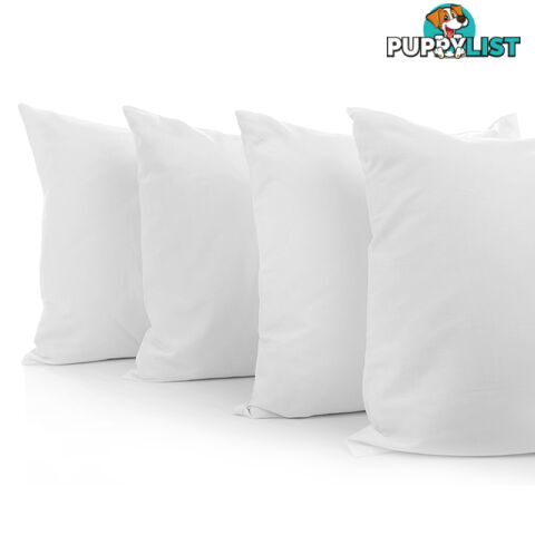 4 x Bed Pillows Set Firm Medium Cotton Cover Family Hotel Air BNB 73 x 48cm