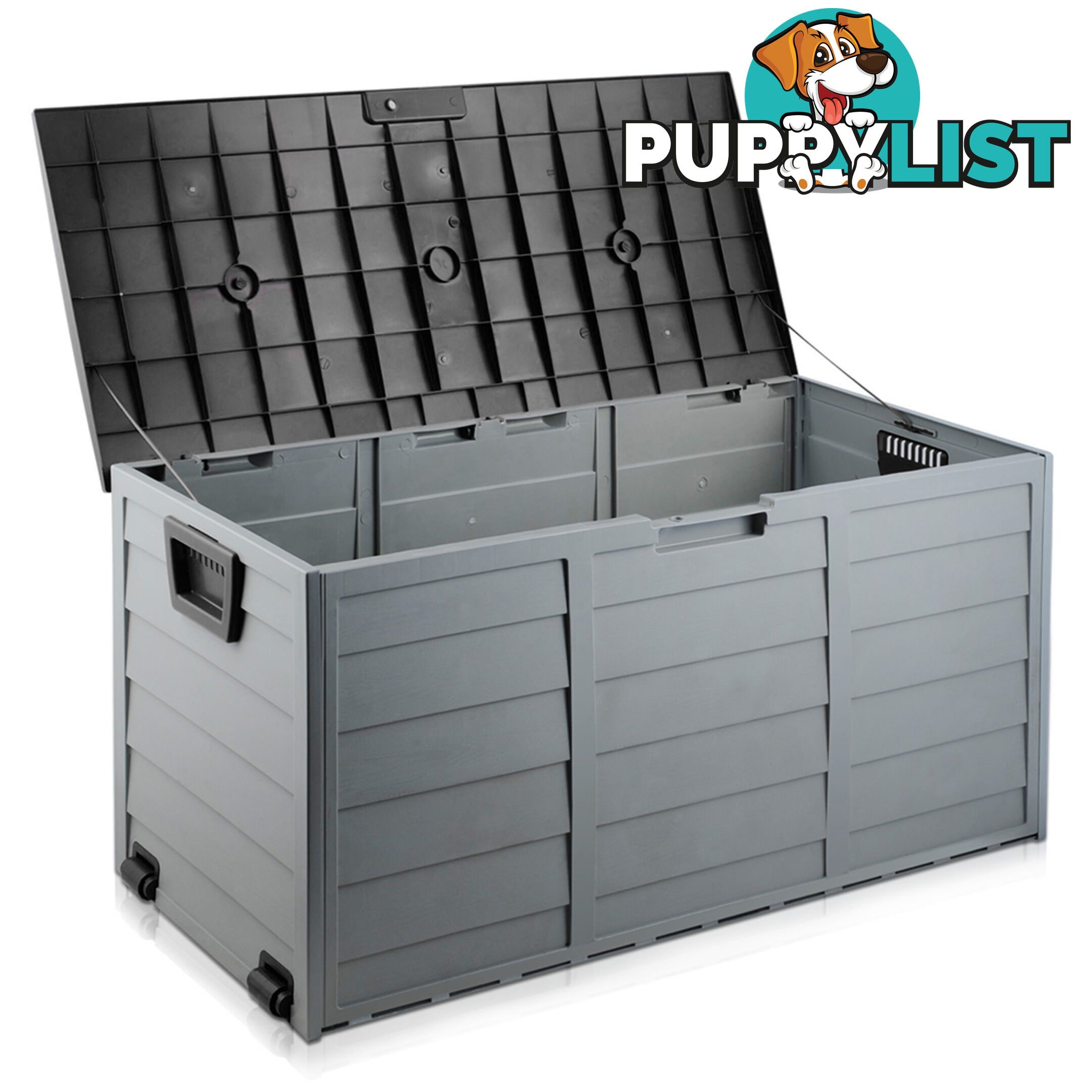 Weatherproof Outdoor Lockable Storage Box Garden Deck Toy Shed Organiser 290L