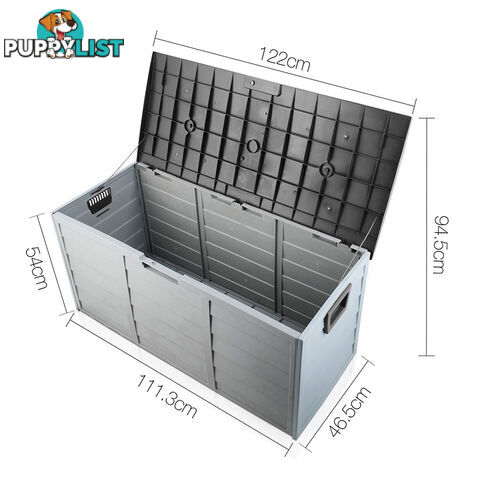 Weatherproof Outdoor Lockable Storage Box Garden Deck Toy Shed Organiser 290L