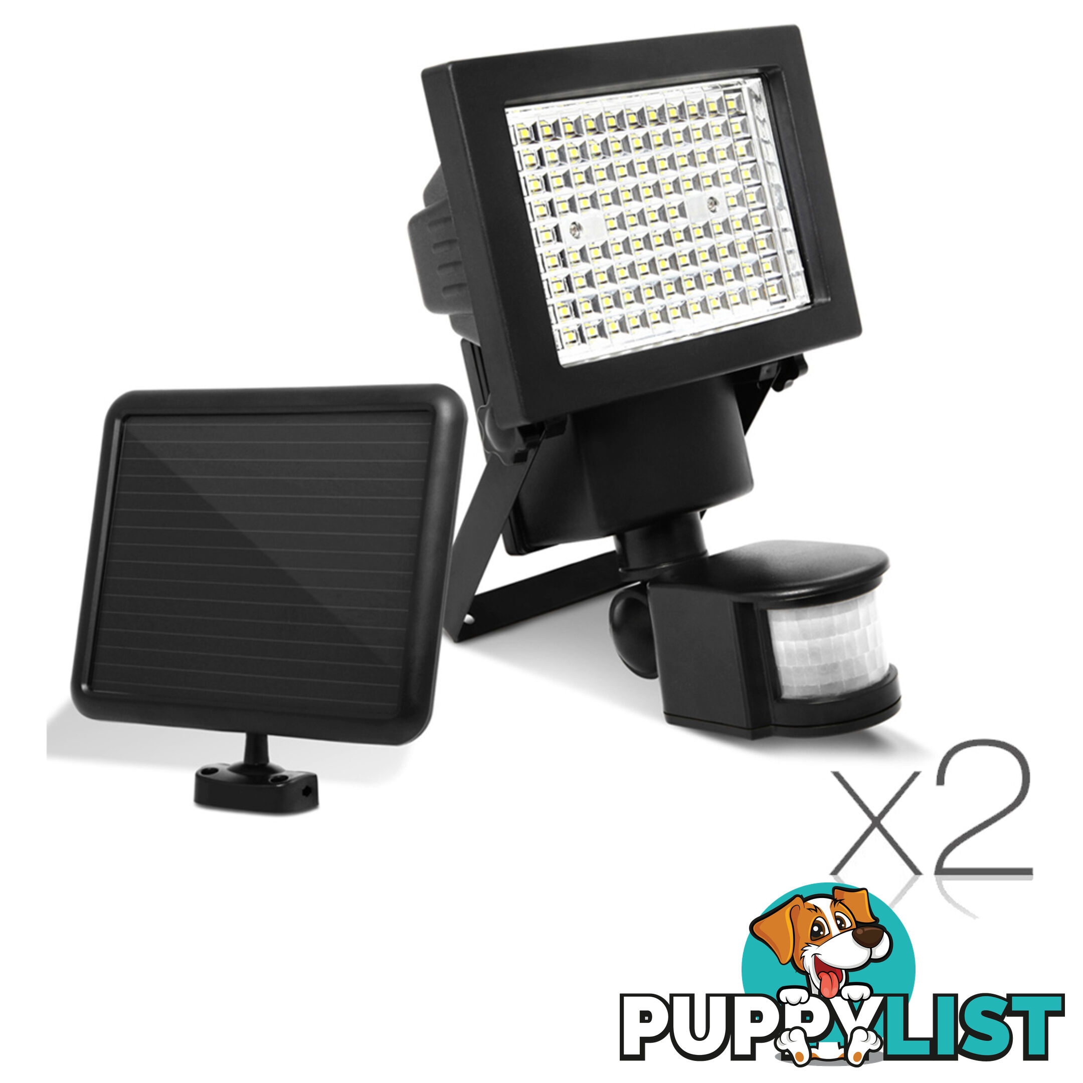 2 x LED Solar Sensor Light Garden Flood Outdoor Security Light Motion Detection