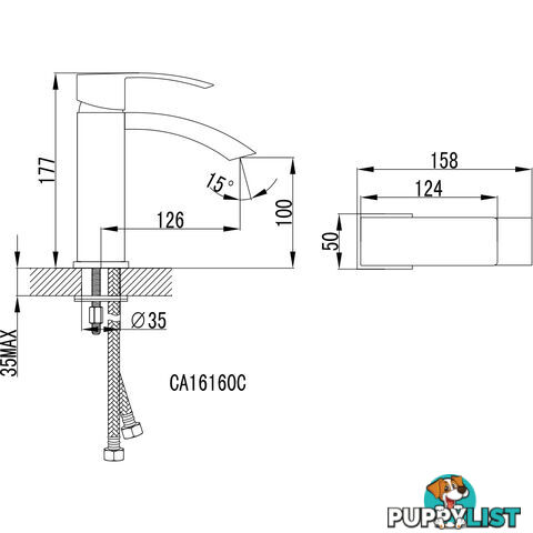 Single Lever Kitchen Laundry Basin Sink Mixer Tap Swivel Lavatory Faucet