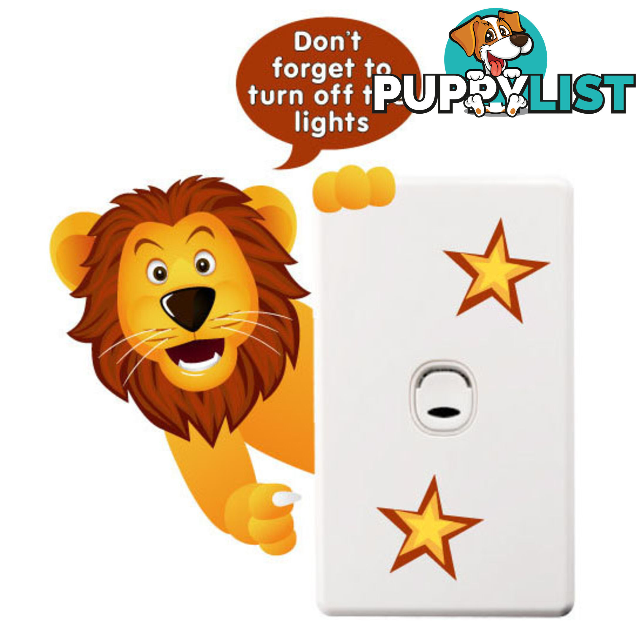 Lion Light Switch Sticker - Totally Movable