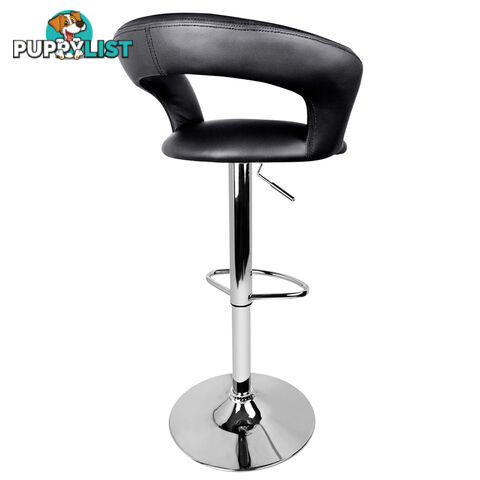 2 x PU Leather Backrest Kitchen Bar Stool Cafe Pub Office Barstools Chair Black