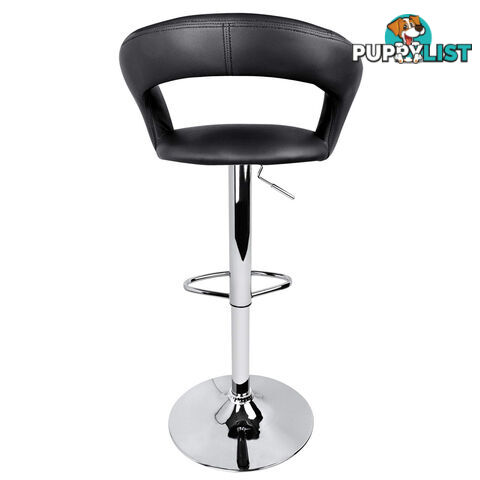 2 x PU Leather Backrest Kitchen Bar Stool Cafe Pub Office Barstools Chair Black