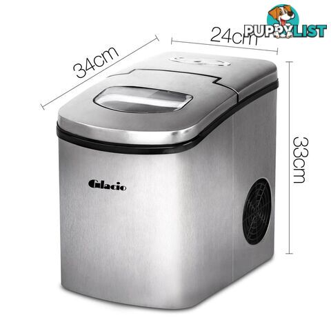 12KG Stainless Steel Ice Cube Machine 1.7L Home Commercial Fast Auto Ice Maker