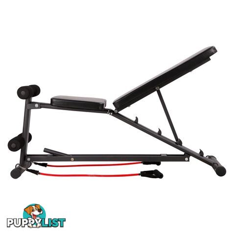 FID Flat Adjustable Bench 150Kg w/ Resistance Bands