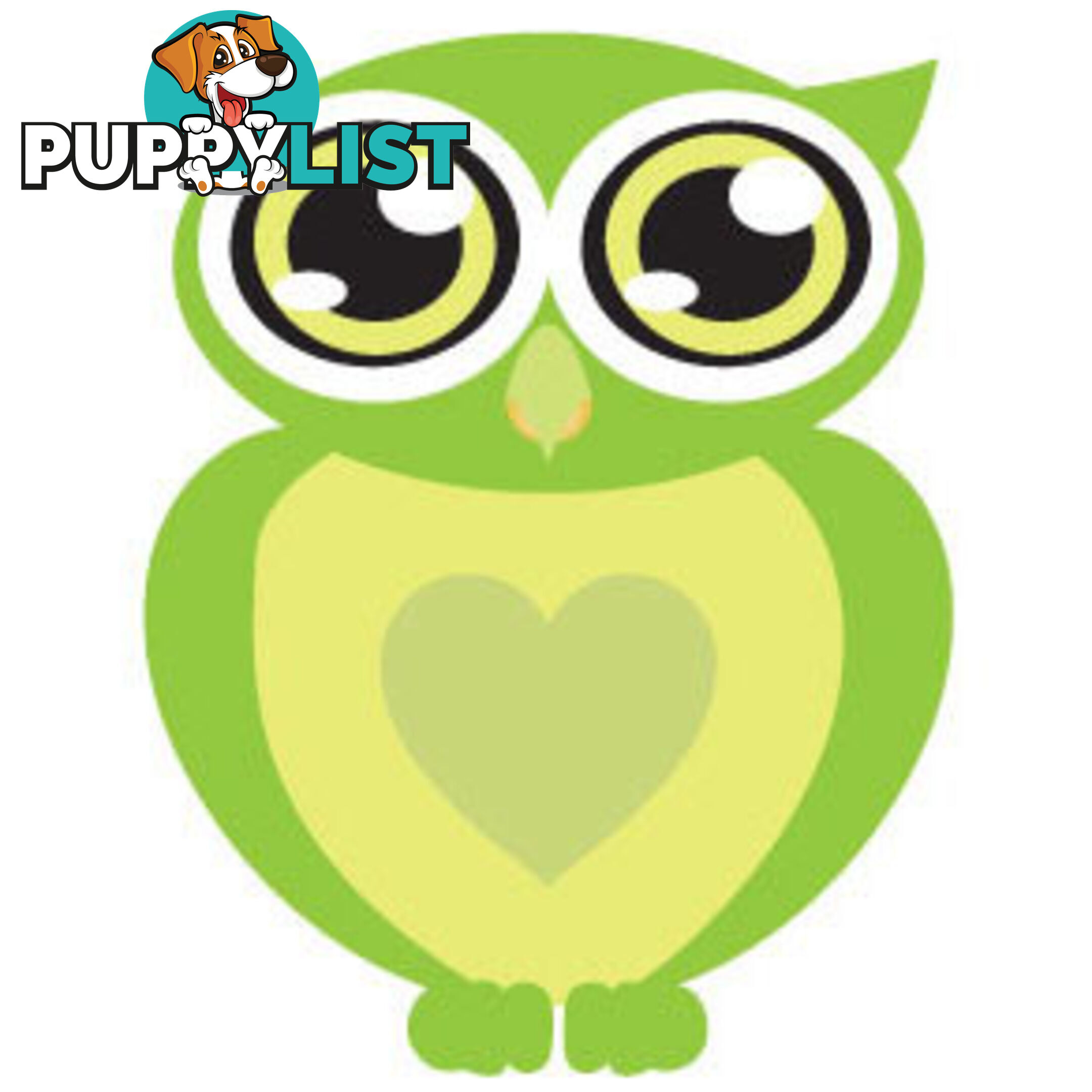 10 X Green owl with big eyes Wall Sticker - Totally Movable