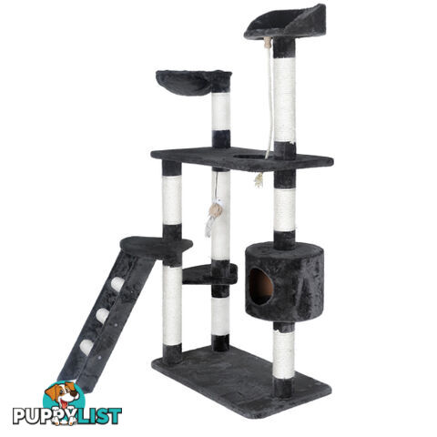 158cm Cat Scratcher Post Scratching Poles Tree Toy Multi Level Play Stand Grey