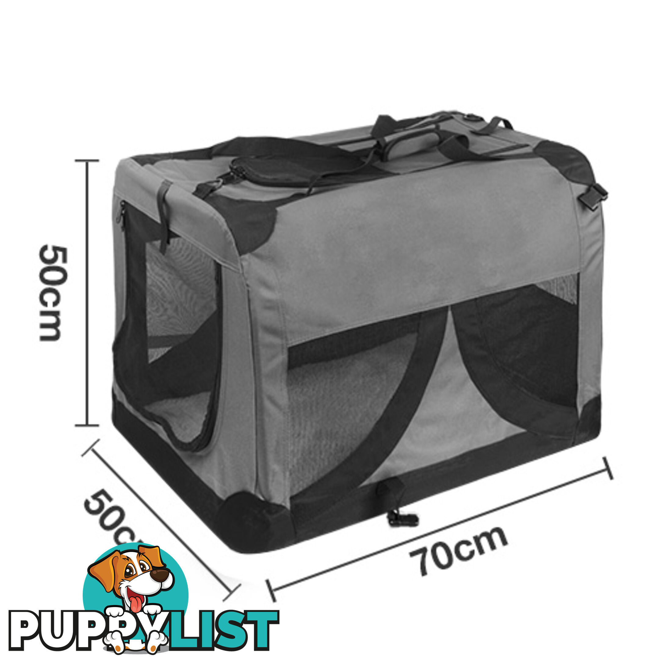 Large Portable Pet Soft Cage Puppy Dog Cat Crate Carrier Folding Kennel Grey