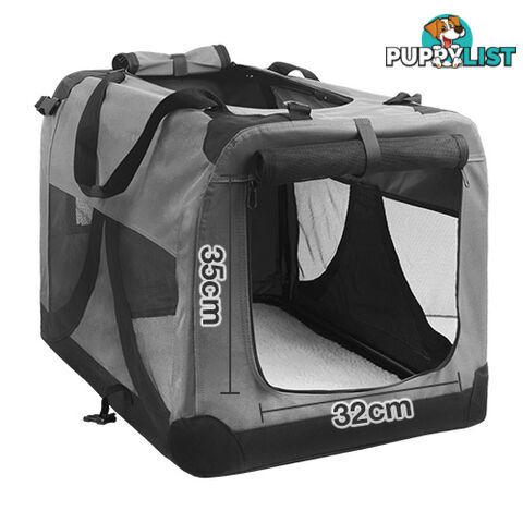 Large Portable Pet Soft Cage Puppy Dog Cat Crate Carrier Folding Kennel Grey