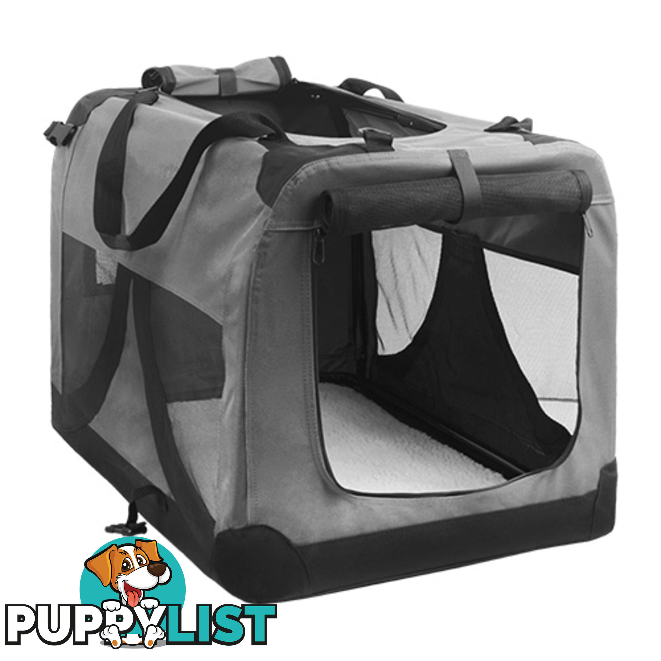 Large Portable Pet Soft Cage Puppy Dog Cat Crate Carrier Folding Kennel Grey