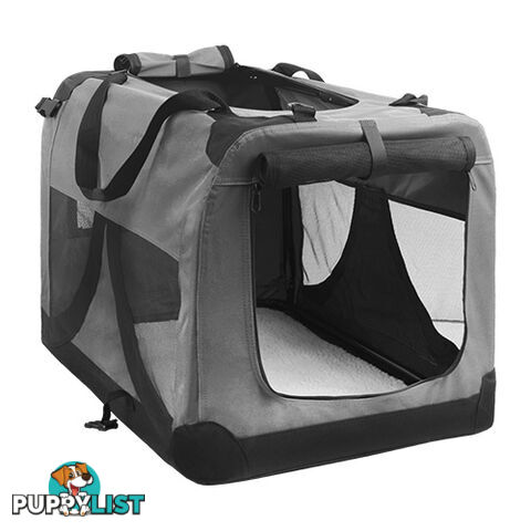 Large Portable Pet Soft Cage Puppy Dog Cat Crate Carrier Folding Kennel Grey