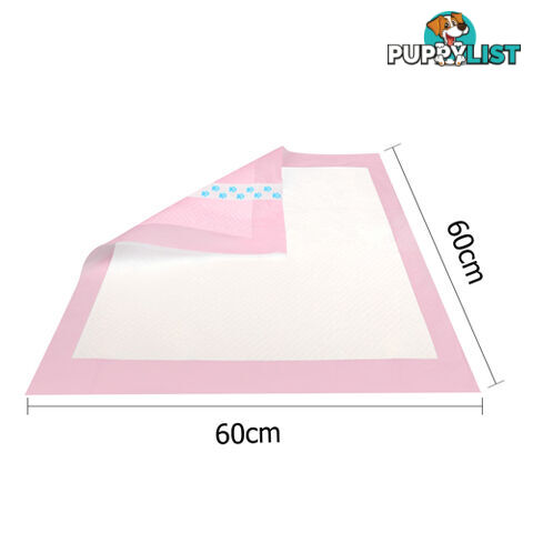 50 Puppy Toilet Pads Super Absorbent Pet Cat Dog Pee Potty Training Pad Pink