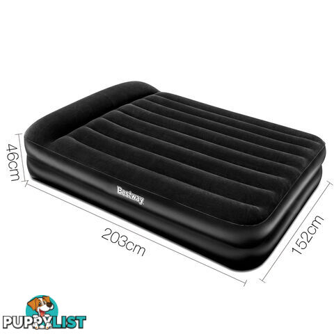 Inflatable Air Bed Built In Pump Blow Up Mattress Camping Sleeping Mat Queen