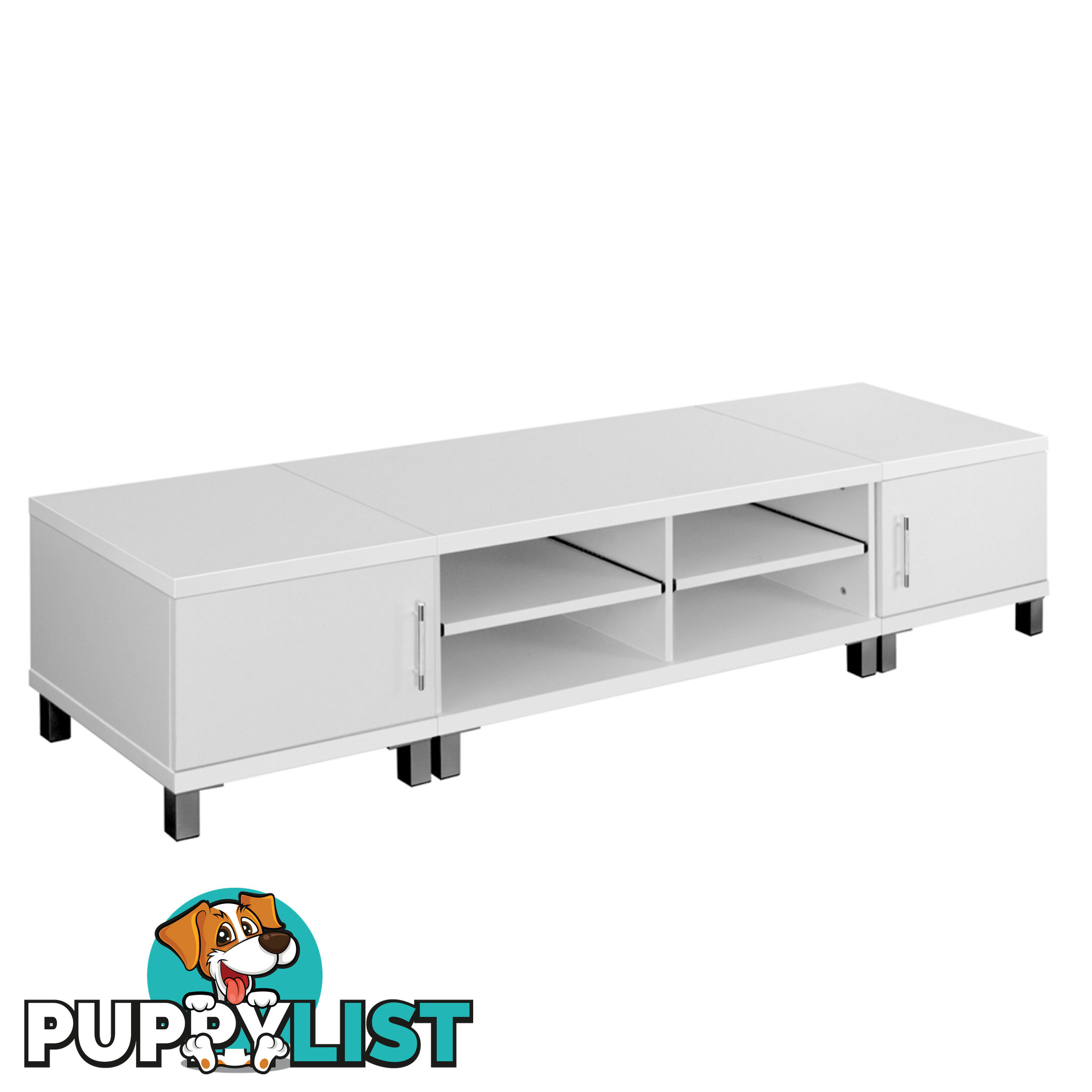 TV Stand Entertainment Unit Lowline Cabinet Drawer White