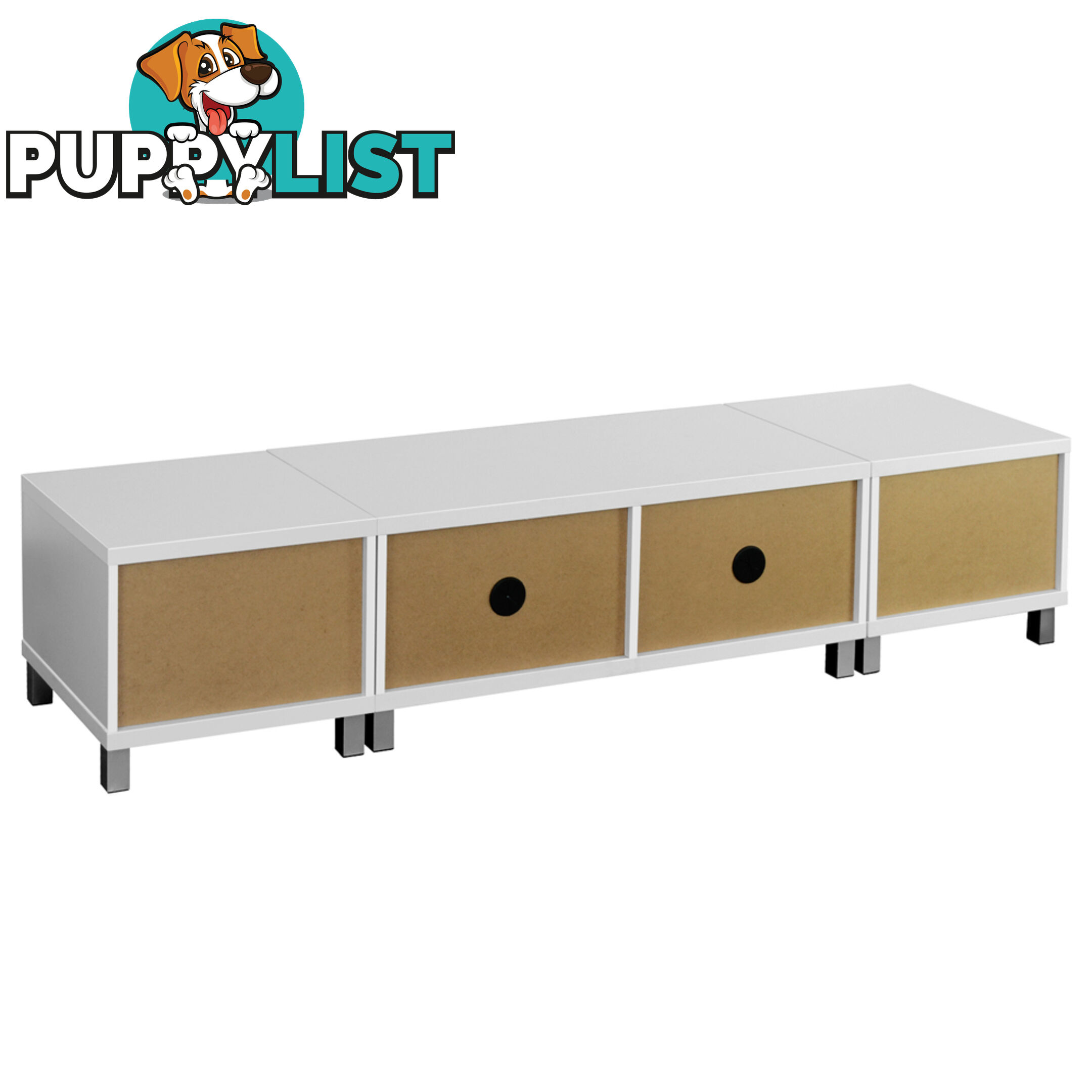 TV Stand Entertainment Unit Lowline Cabinet Drawer White