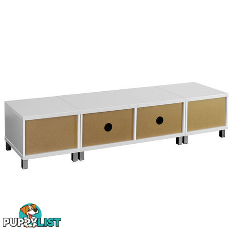 TV Stand Entertainment Unit Lowline Cabinet Drawer White