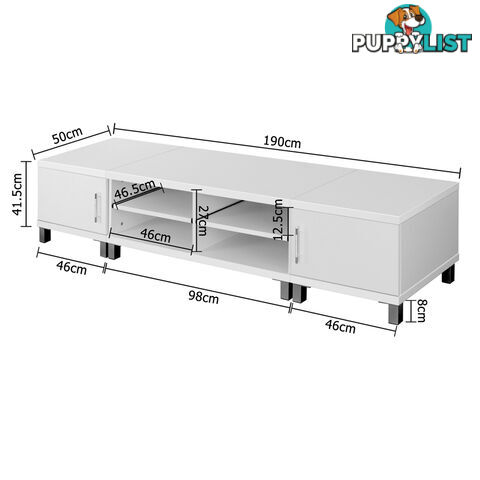 TV Stand Entertainment Unit Lowline Cabinet Drawer White