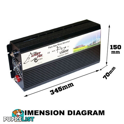 PURE SINE WAVE 1500W MAX 3000W 12V-240V POWER INVERTER CAR CARAVAN CAMPING BOAT