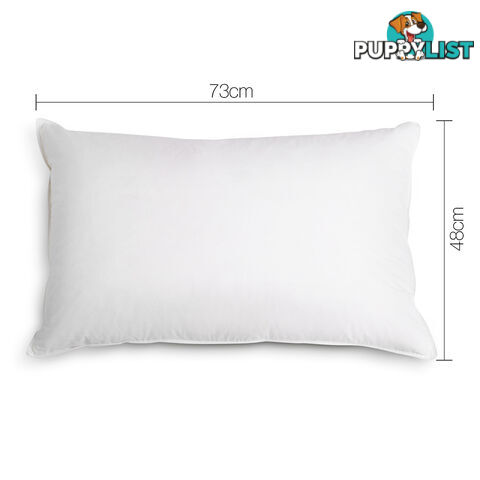 4 x Bed Pillows Set Soft Medium Cotton Cover Family Hotel Air BNB 73 x 48cm