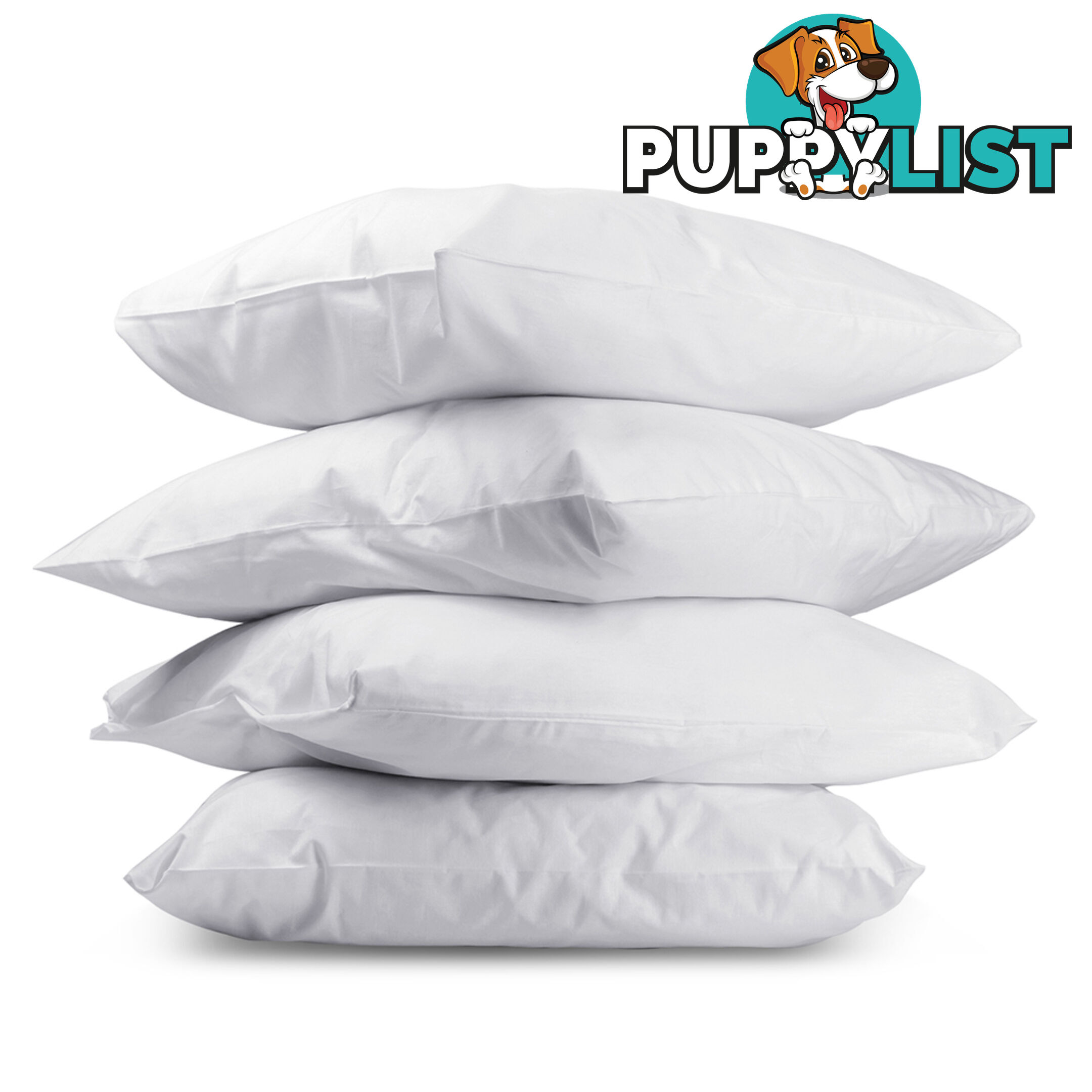 4 x Bed Pillows Set Soft Medium Cotton Cover Family Hotel Air BNB 73 x 48cm